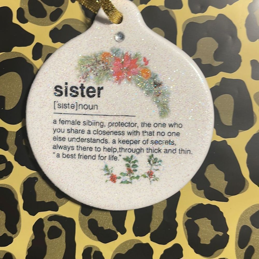 Sister Definition Protector Friend For Life Christmas Ornament